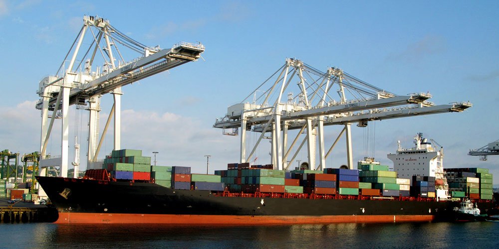 Container ship loaded for worldwide export